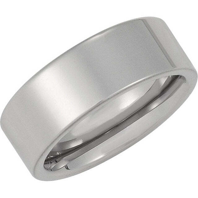 8.3mm White Dura Tungsten Flat Band Size: 11.5