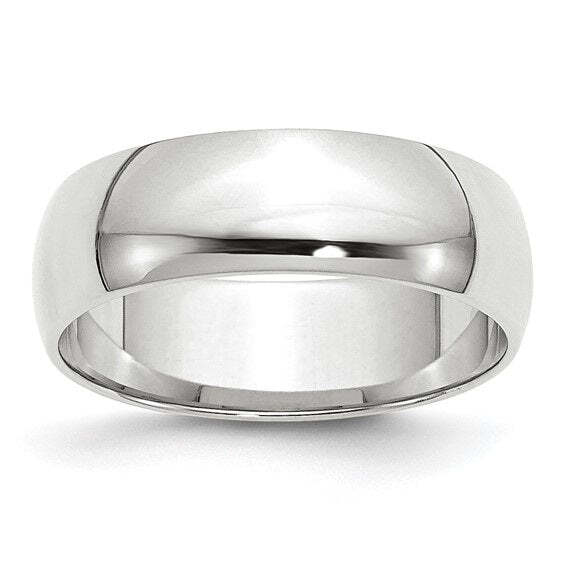 14k White Gold 65mm Lightweight Half Round Wedding Band
