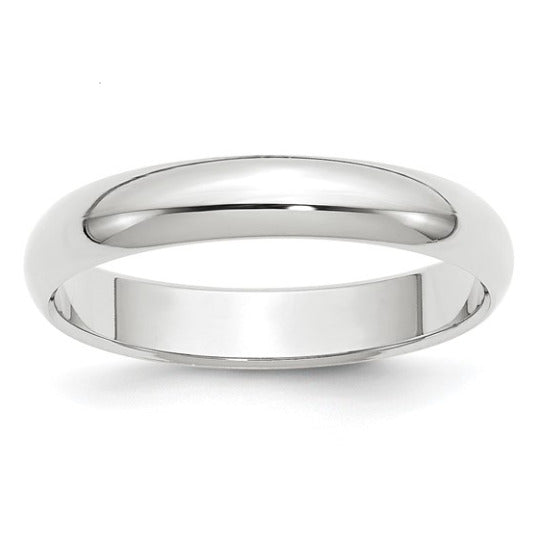 14K White Gold 4mm Half-Round Wedding Band