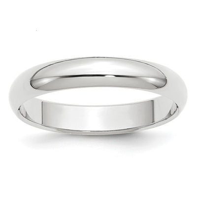 14K White Gold 4mm Half-Round Wedding Band