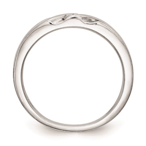 14K White Gold Ladies Diamond Wedding Band