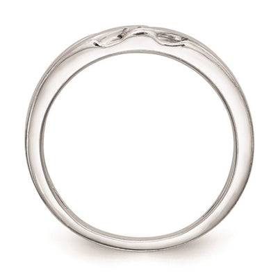 14K White Gold Ladies Diamond Wedding Band