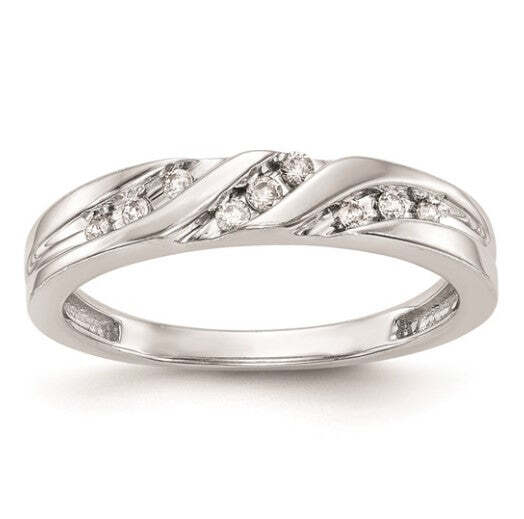 14K White Gold Ladies Diamond Wedding Band