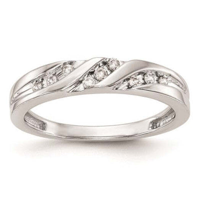 14K White Gold Ladies Diamond Wedding Band