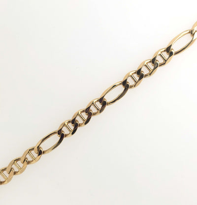 10K Yellow Gold Solid Diamond-Cut 5mm Figaro/Anchor Chain