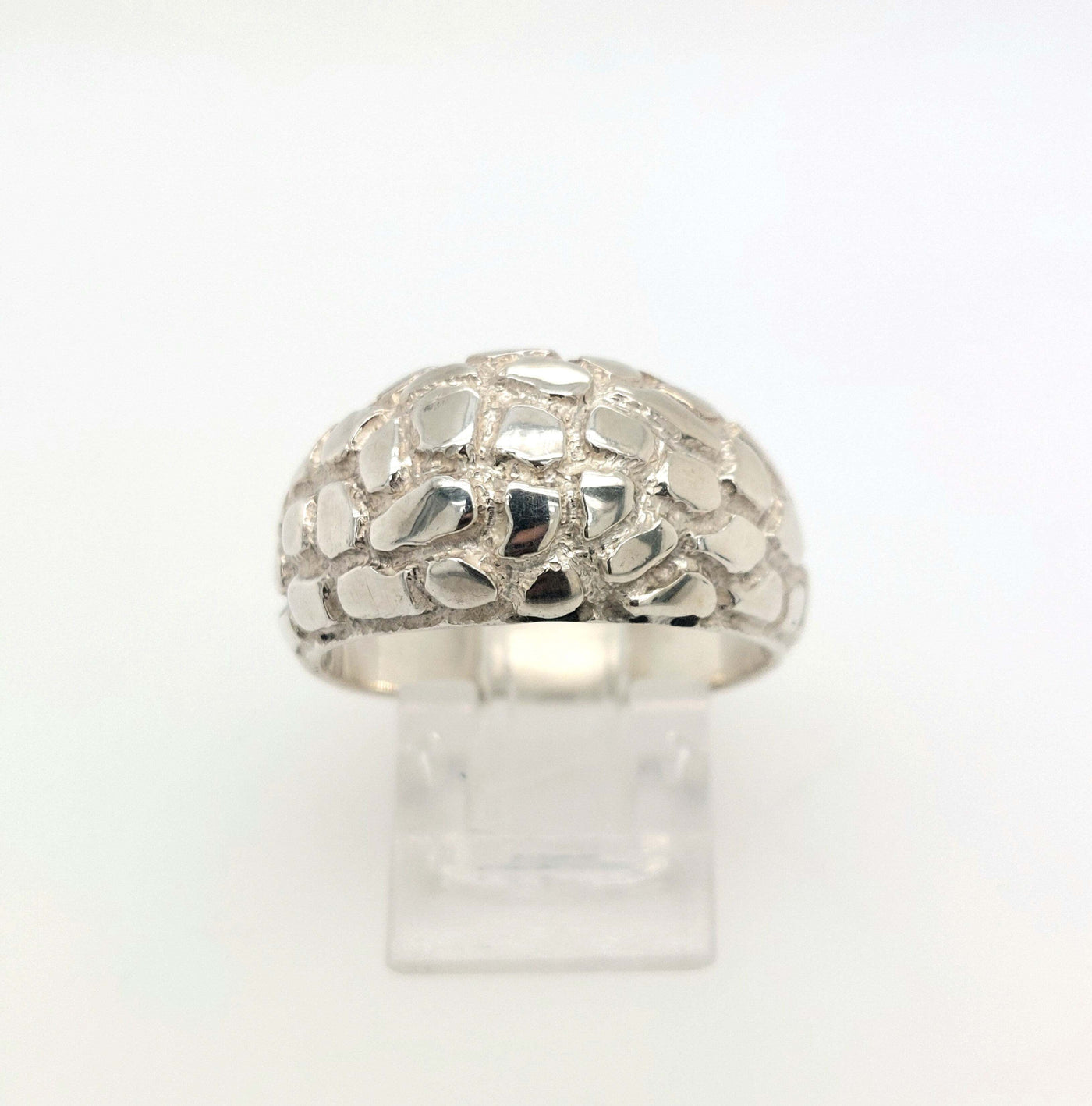 SS Large Domed Nugget Ring Size:10