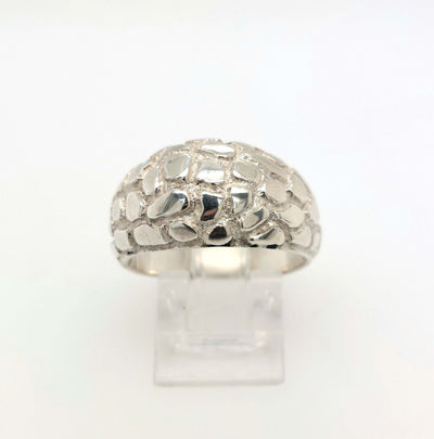 SS Large Domed Nugget Ring Size:10