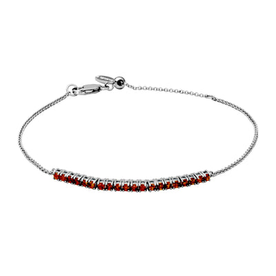 SS Garnet 2mm Adjustable "Dazzle" Bracelet