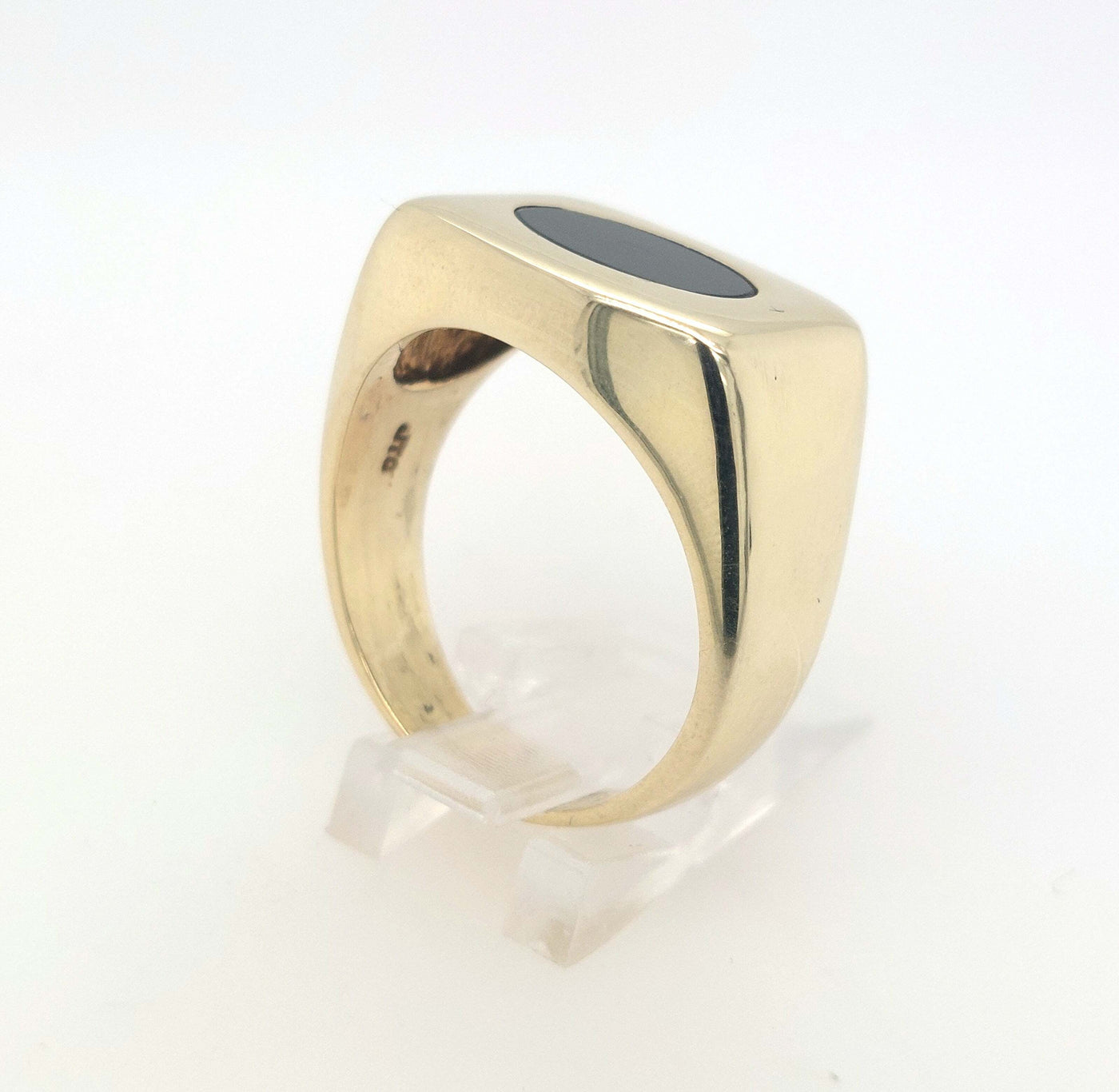 14K Yellow Gold Rectangular Onyx Ring Size:11 Gram Weight:13.7g