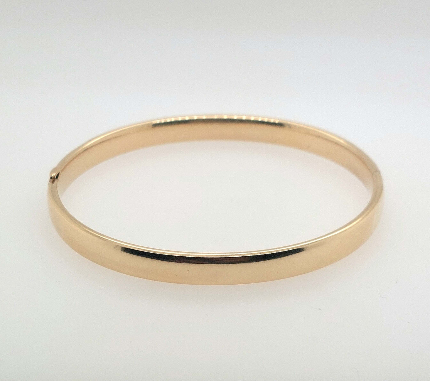 14K Yellow Gold Smooth Polished 7.25" Bangle Bracelet Gram Weight:8.0g