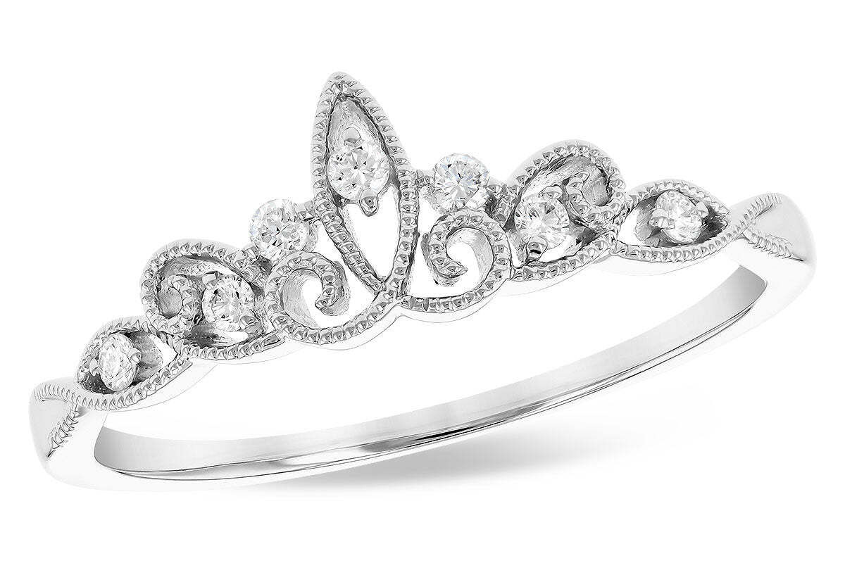 14K White Gold Diamond Tiara Ring