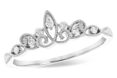 14K White Gold Diamond Tiara Ring