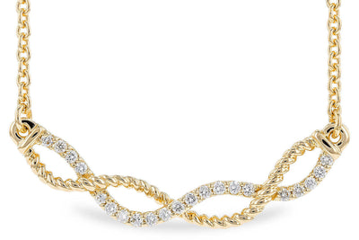 14K Yellow Gold Diamond Infinity Twist Necklace (18 inches)