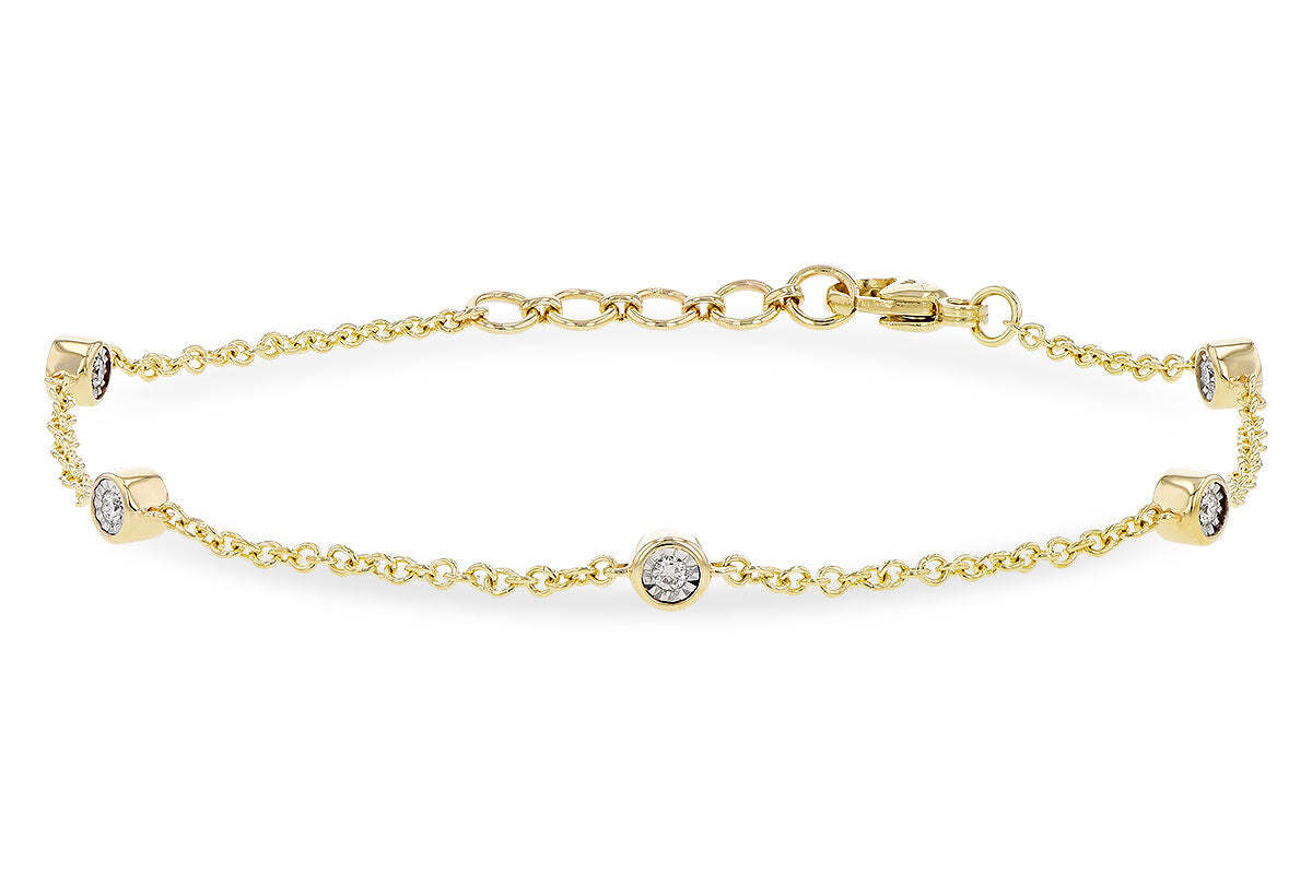 14K Yellow Gold Diamond Station Bracelet