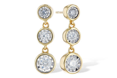 14K Yellow Gold RBC Diamond Bubble Drop Earrings