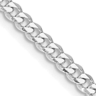 SS Rhodium-plated 3.5mm Curb Chain 20in Gram Weight:13.34g