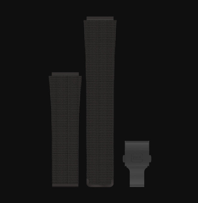 Black StainleSS Steel Glock Mesh Bracelet with Black Clasp (18 inches)