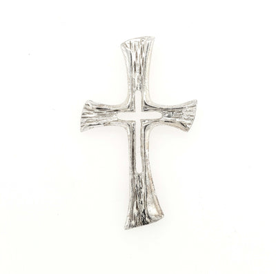 SS Wood Grain CroSS Within a CroSS Pendant