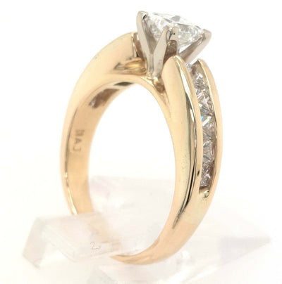 14K Yellow Gold1.80ctTW Channel-Set Princess-Cut Diamond Engagement Ring w/ Approx 0.70ct F-G/VS1 Center & F-G/