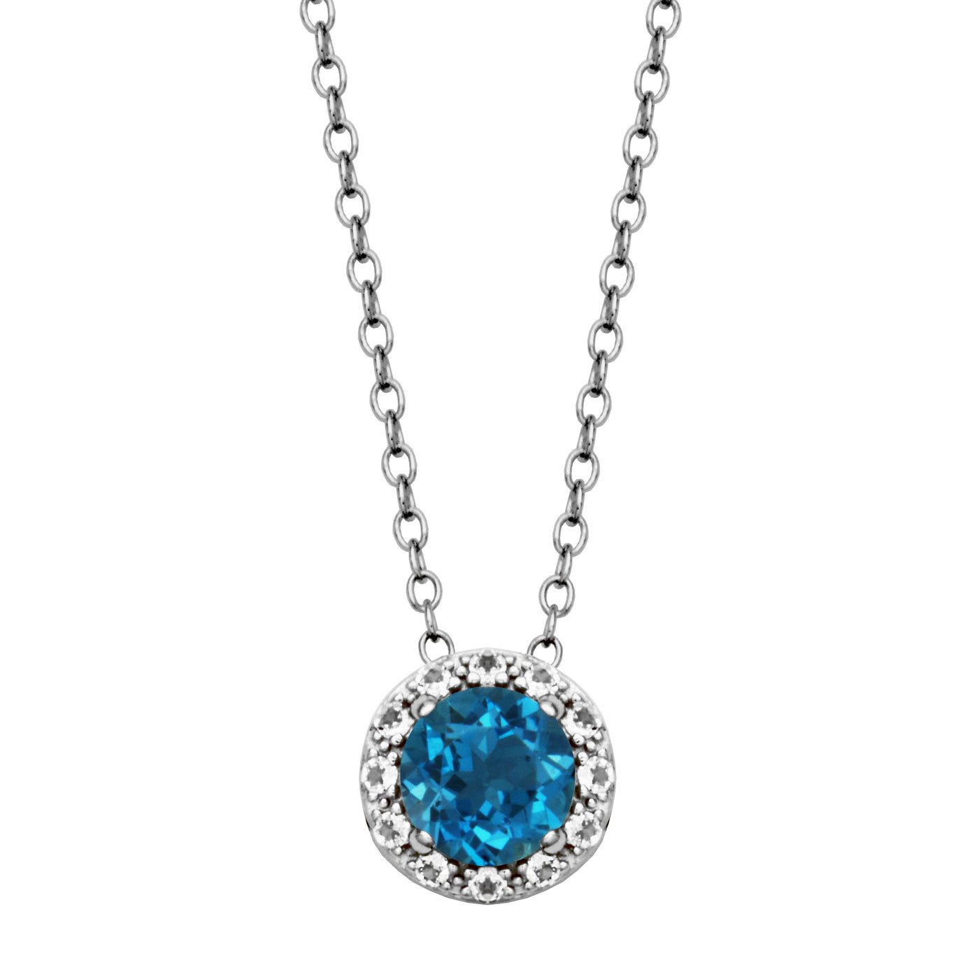 SS London Blue Topaz & White Topaz "Dazzle" Necklace