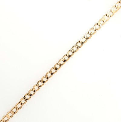 10K Yellow Gold 3.3mm Hollow Curb Link Chain with Lobster Claw Clasp Length: 22in Gram Weight: 3.7g