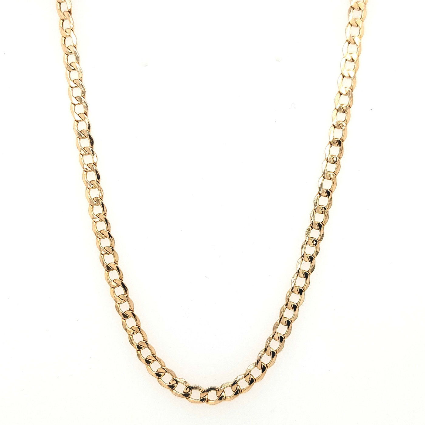 10K Yellow Gold 3.3mm Hollow Curb Link Chain with Lobster Claw Clasp Length: 22in Gram Weight: 3.7g