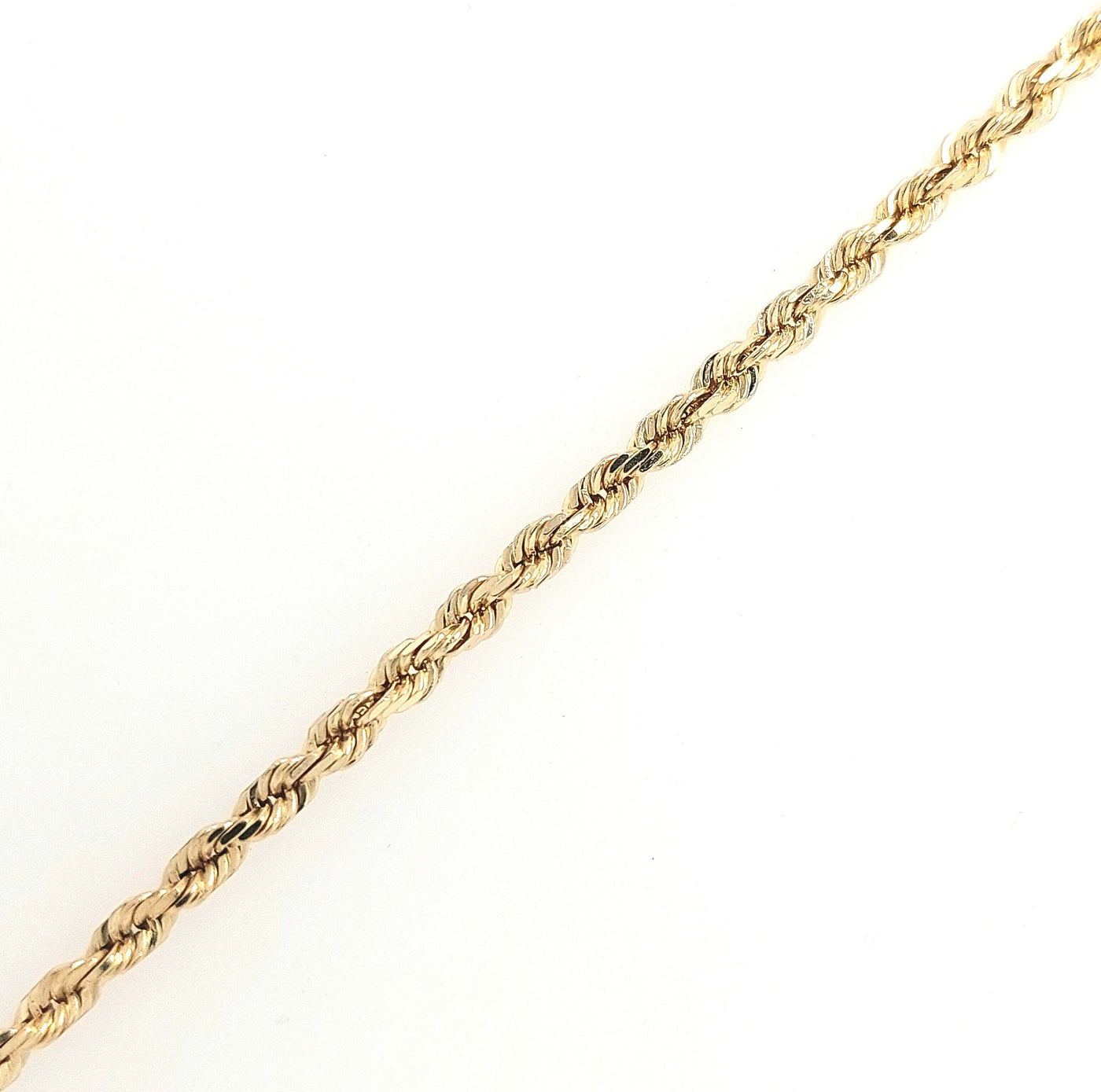 14K Yellow Gold 3.0mm Diamond-Cut Rope Chain with Barrel Clasp Length:24in Gram Weight:19.5g