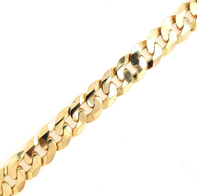 10K Yellow Gold 10.8mm Curb Chain with Lobster Claw Clasp Length:24in Gram Weight:85.4g