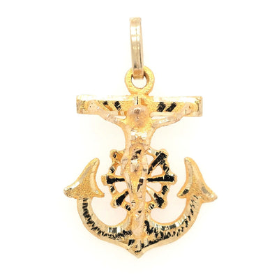 14K Yellow Gold Mariners Cross Pendant Dimensions:1in Gram Weight:2.1g