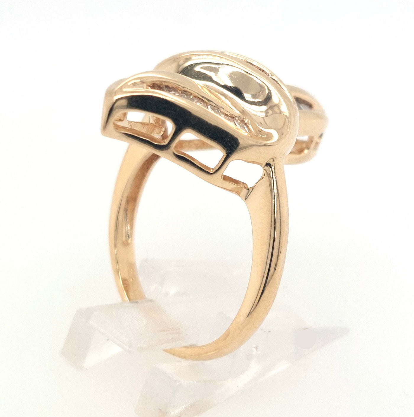 14K Yellow Gold 1.25ctTW Freeform Baguette Diamond F-G/VS Fashion Ring Size:7 Gram Weight:8.1g