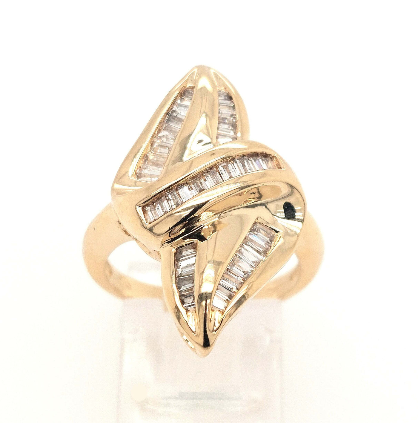 14K Yellow Gold 1.25ctTW Freeform Baguette Diamond F-G/VS Fashion Ring Size:7 Gram Weight:8.1g