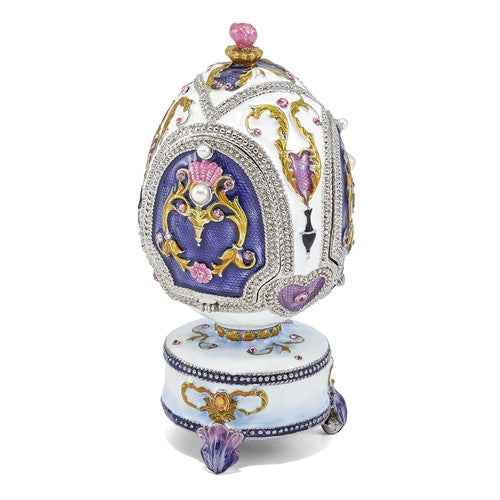 Bejeweled "Merry-Go-Round" Carousel Musical Egg with Matching Necklace