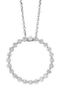 14KW Circle Diamond Necklace