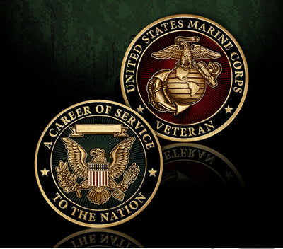 USMC Veteran Career of Service Challenge Coin