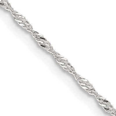 Sterling Silver 1.4mm Singapore Chain 18in