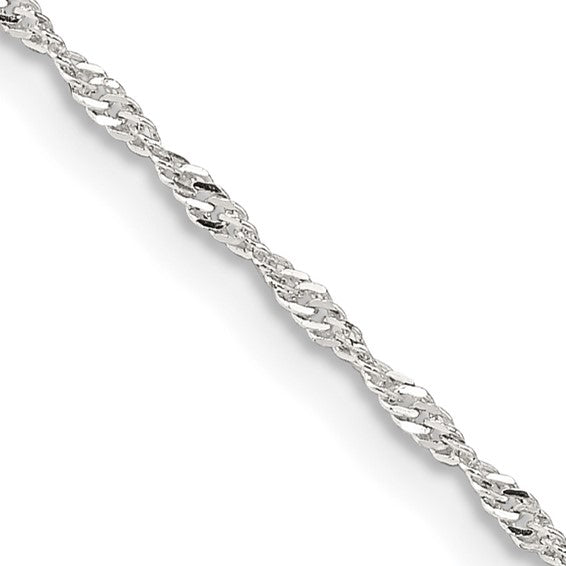 Sterling Silver 1.4mm Singapore Chain 16in