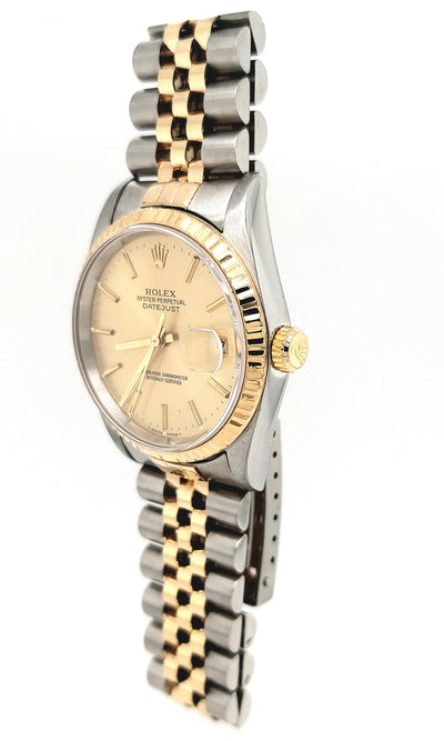 Gent's 18K Gold & Stainless Pre-owned Rolex Datejust with Champagne Dial, Circa 2000