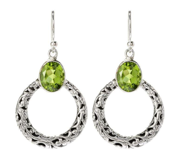 SS Peridot "Sacred Circle Earrings"