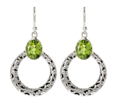 SS Peridot "Sacred Circle Earrings"