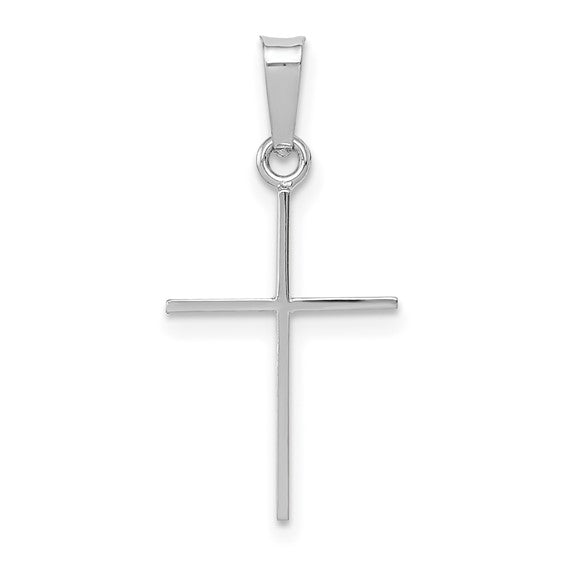 14K White Gold Cross Charm