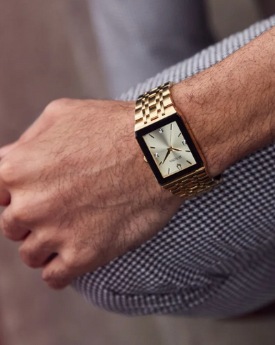 Gent's Gold Tone Bulova "Quadra" Watch with Gold Tone Diamond Dial