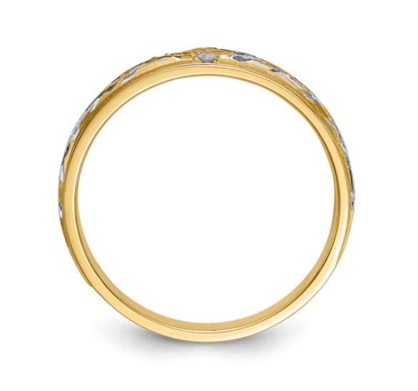 14K Two-Tone Gold Ladies Diamond Wedding Band (Size 6)