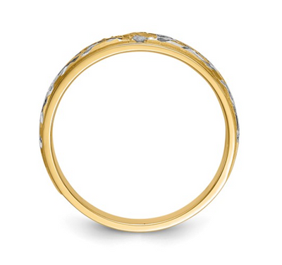 14K Two-Tone Gold Ladies Diamond Wedding Band (Size 6)