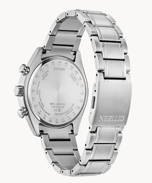 Gents Titanium Citizen Eco-Drive "Tsuki-Yomi A-T" Watch w/ Red Moon Dial