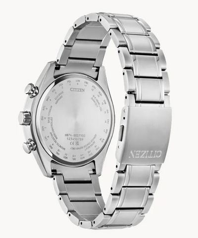 Gents Titanium Citizen Eco-Drive "Tsuki-Yomi A-T" Watch w/ Red Moon Dial