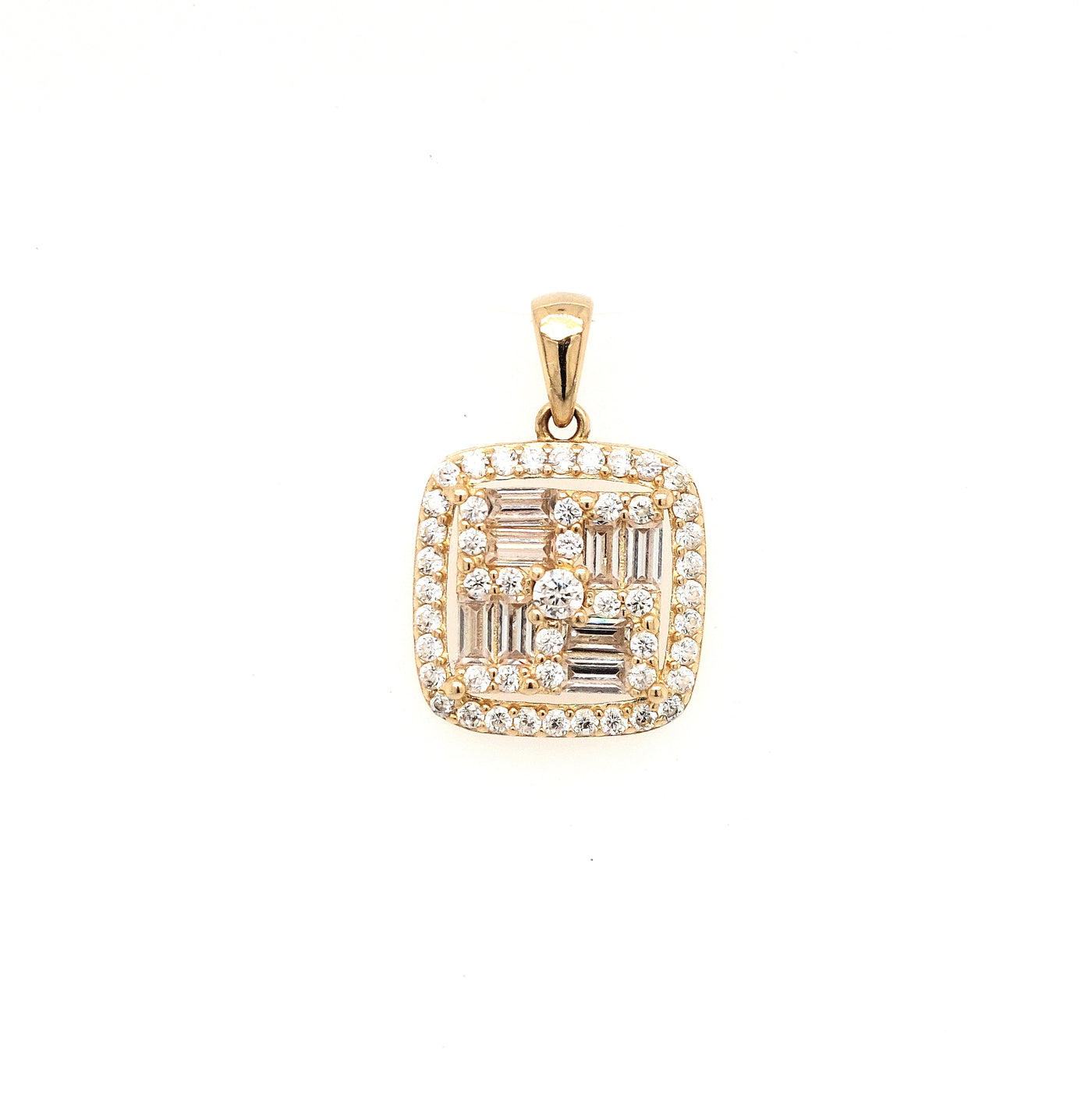 14KY Square Diamond Cluster Pendant 0.60ctTW