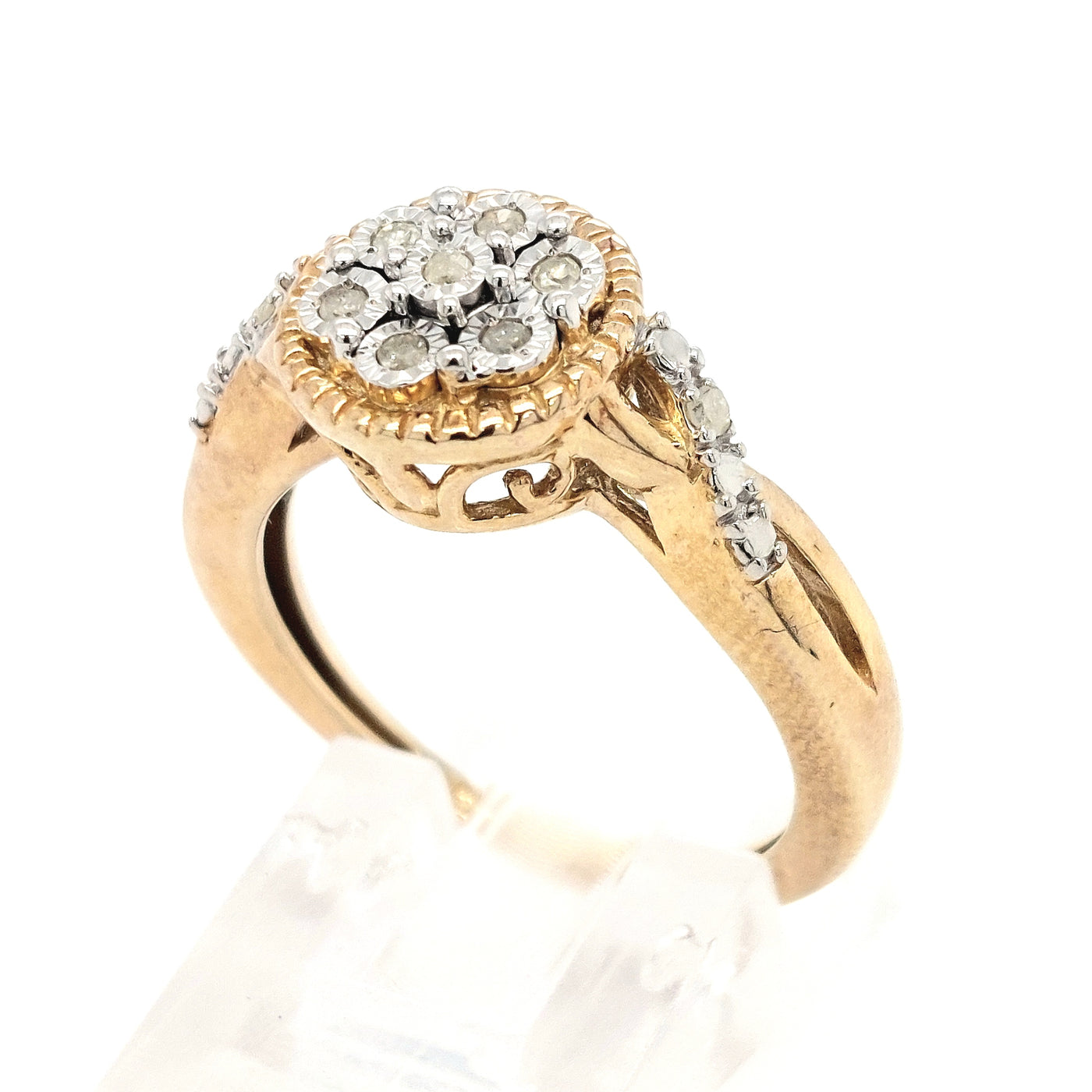 SS/GP Round Diamond Cluster Ring