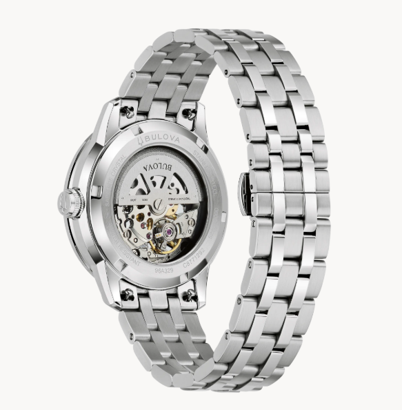 Gents Stainless Steel Bulova "Sutton" with Green Skeleton Dial