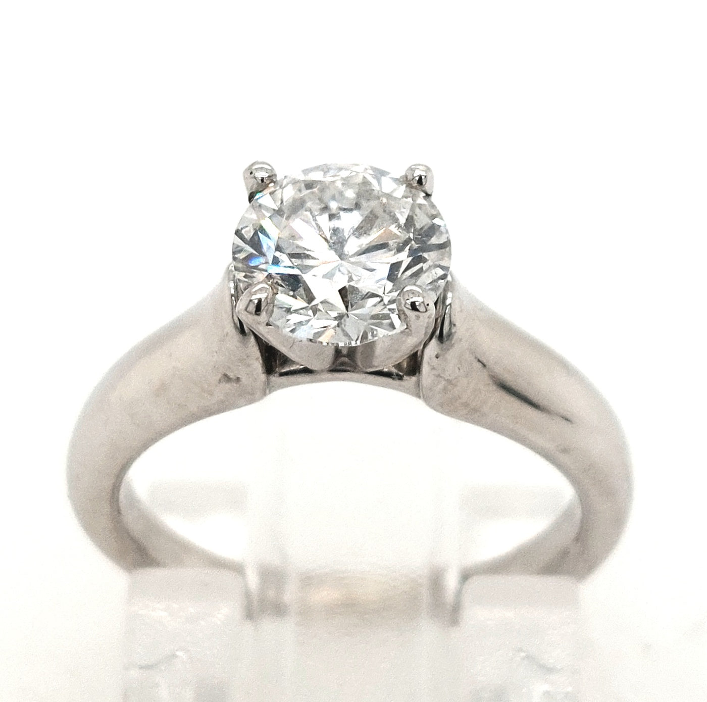 14K White Gold Natural Diamond Solitaire Engagement Ring 1.02ct