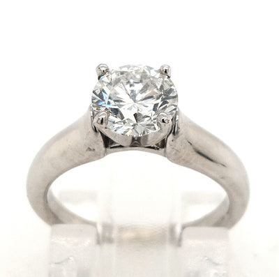 14K White Gold Natural Diamond Solitaire Engagement Ring 1.02ct